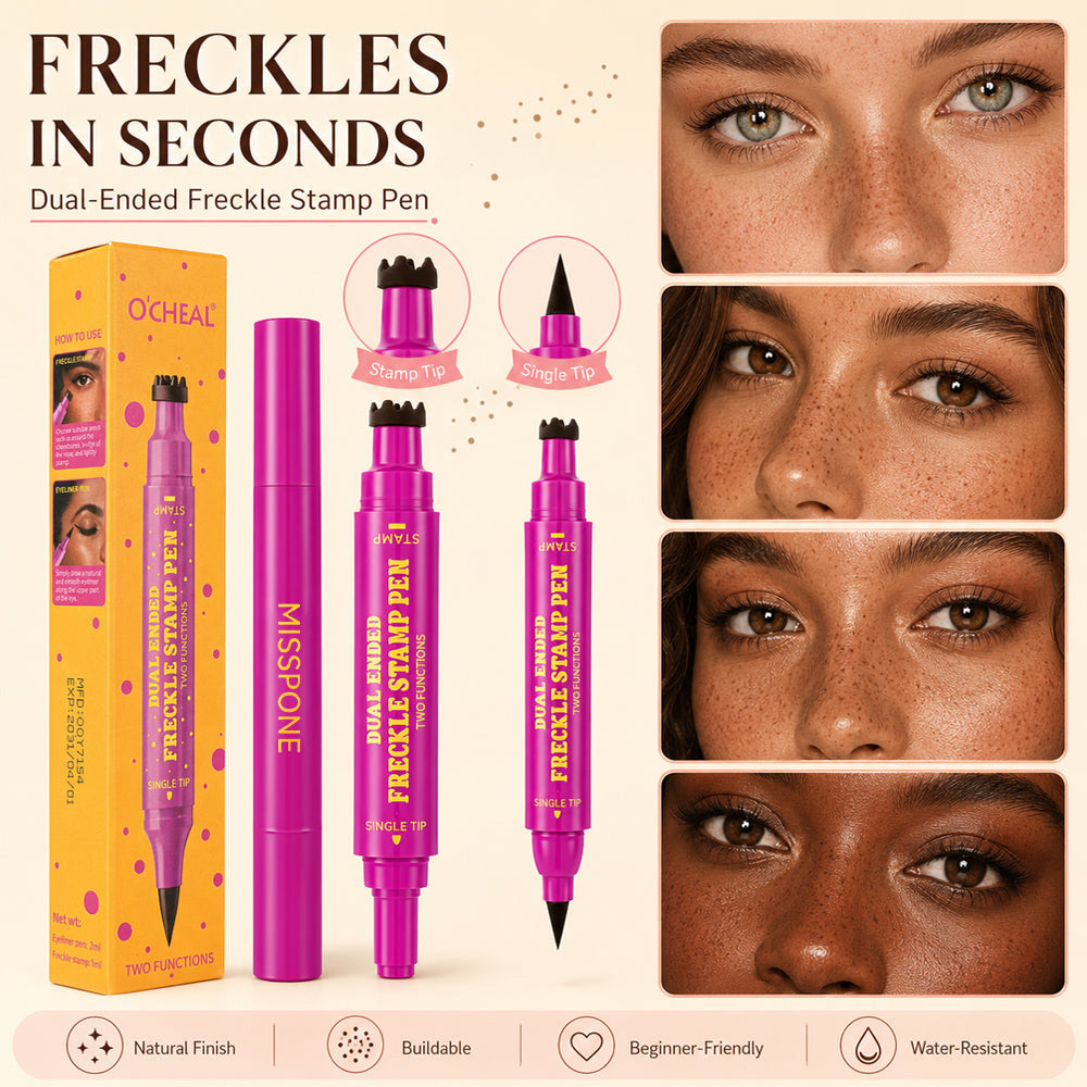 👑 3-in-1 Waterproof Freckle Stamp Pen & Fine-Tip Liner