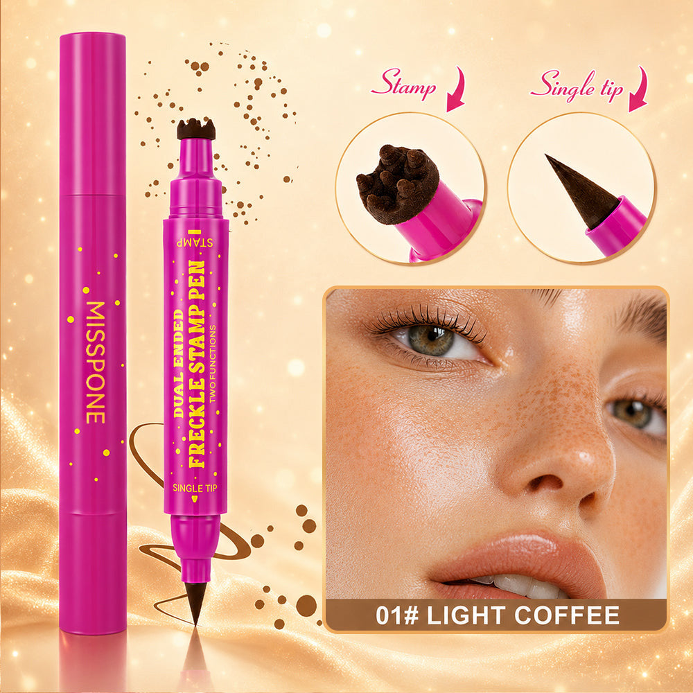 👑 3-in-1 Waterproof Freckle Stamp Pen & Fine-Tip Liner