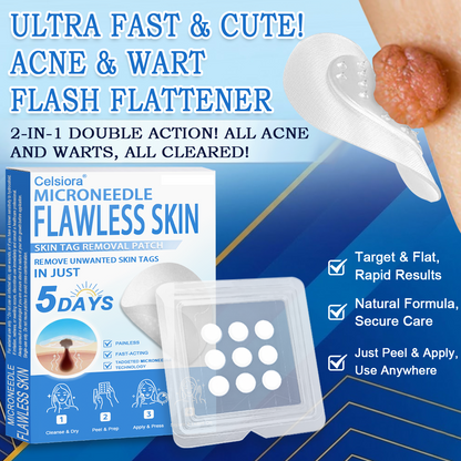 🔥 Neslemy® 2-in-1 Microneedle & Hydrocolloid Patch | Raised Moles,Acne,  Flat Warts & Skin Tags Remover | Improves Wrinkles, Scars & Blemishes | Invisible Pimple Patches for Face & Body