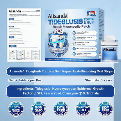 👨‍⚕️𝑶𝒇𝒇𝒊𝒄𝒊𝒂𝒍 𝑺𝒕𝒐𝒓𝒆  | Alisanda®🦷Tideglusib Fast‑Dissolving Tooth & Gum Repair Oral Strips ✨