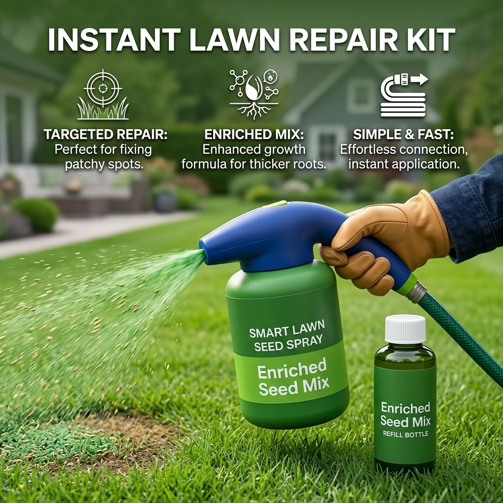 Smart Lawn instant lawn repair kit in use
