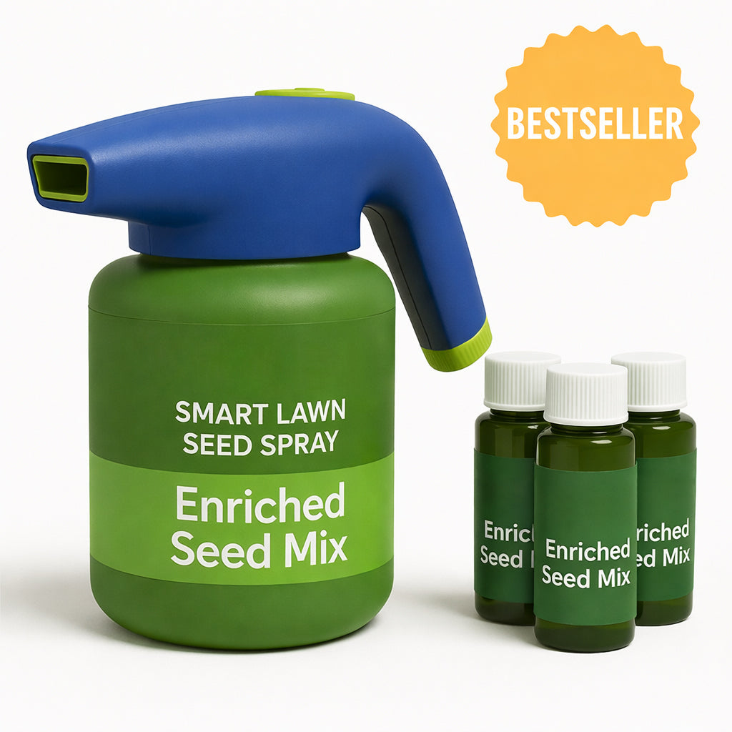 Smart Lawn Seed Spray applicator and refill bottles