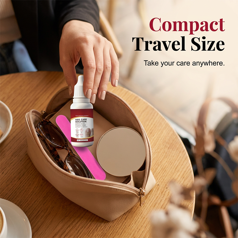 Compact nail care kit in a travel bag